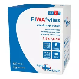 VLIESKOMPRESSEN 7.5x7.5 cm sterile 6-fold, 25X2 pcs