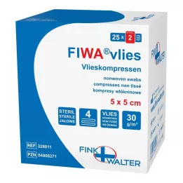 VLIESKOMPRESSEN 5x5 cm sterile 4-fold, 25X2 pcs