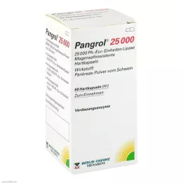 PANGROL 25,000 hard capsules with enteric coated pellets, 50 pcs