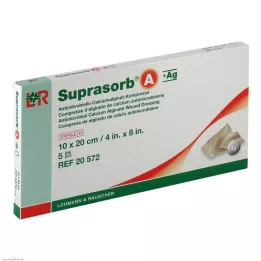 SUPRASORB A+Ag Antimik.Cal.Alginat Kompr.10x20 cm, 5 pcs