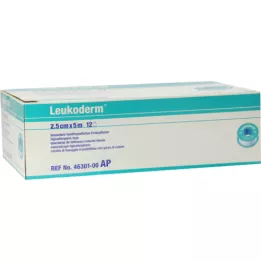 LEUKODERM Dressing pads 2.5 cmx5 m without metal protection ring, 12 |2| pieces |2|