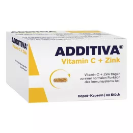 ADDITIVA Vitamin C+Zinc Depot Capsules, Promotional Pack, 80 pcs