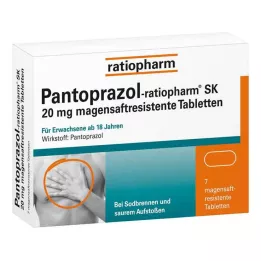 PANTOPRAZOL-ratiopharm SK 20 mg gastric juice tablet, 7 pcs