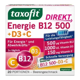 Taxofit Energy B12 500 + D3 + C Direct Granules, 20 pcs