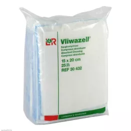 VLIWAZELL Absorbent compresses non-sterile 15x20 cm, 25 pcs