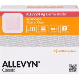 ALLEVYN Ag Gentle Border 7.5x7.5 cm wound dressing, 10 pcs