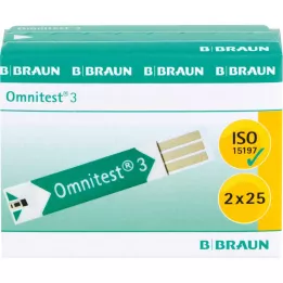 Omnitest 3 Blood sugar sensors test strips, 2x25 pcs