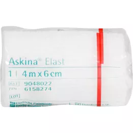 ASKINA Elastic bandage 6 cmx4 m cellophaned, 1 pcs