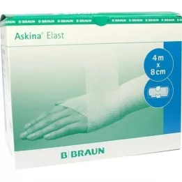 ASKINA Elastic bandage 8 cmx4 m cellophaned, 1 pcs
