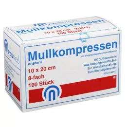 MULLKOMPRESSEN ES 10x20 cm non-sterile 8-ply, 100 pcs