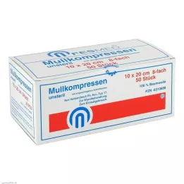 MULLKOMPRESSEN ES 10x20 cm Unstertil 8 -fold, 50 pcs