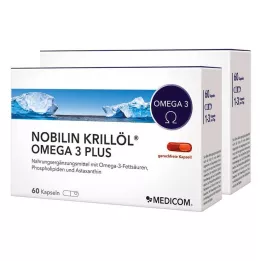 NOBILIN Krill Oil Omega-3 Plus Capsules, 2X60 pcs