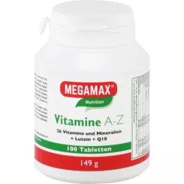 MEGAMAX A-Z+Q10+lutein tabletta-vitaminok, 100 db
