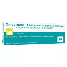 OMEPRAZOL-1A Pharma 20 mg for heartburn HKM, 14 pcs