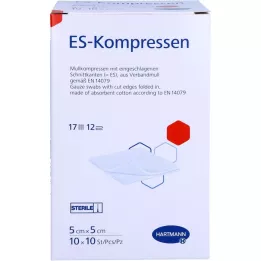 ES-KOMPRESSEN sterile 5x5 cm 12-fold bulk pack, 10X10 pcs