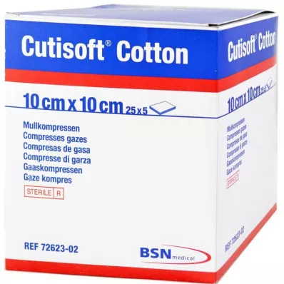 CUTISOFT Cotton compr. 10x10 cm 8-fold, 25X5 pcs CUTISOFT Cotton compr. 10x10 cm 8-fold, 25X5 pcs