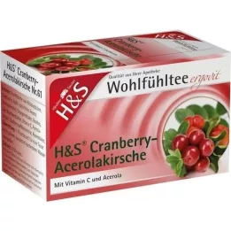 H&amp;S Cranberry Acerolakirsche Filterbeutel, 20X2.8 g