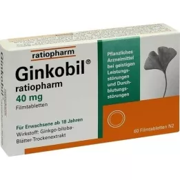 GINKOBIL-ratiopharm 40 mg επικαλυμμένα με λεπτό υμένιο δισκία, 60 τεμ