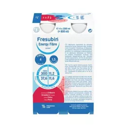 FRESUBIN ENERGY Fibre DRINK Strawberry drinking bottle 6x4x200 ml