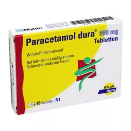 PARACETAMOL dura 500 mg tablets, 10 pcs