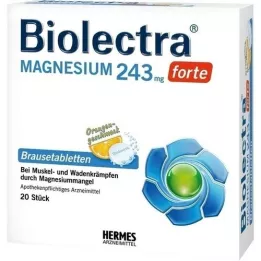 BIOLECTRA Μαγνήσιο 243 mg φόρτε Πορτοκάλι αναβράζουσες ταμπλέτες, 20 τεμ