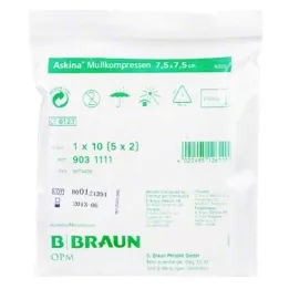 ASKINA Gauze compresses 7.5x7.5 cm sterile, 5X2 pcs