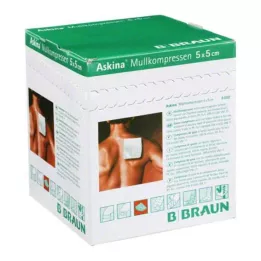 ASKINA Gauze compresses 5x5 cm sterile 8-ply, 25X2 pcs