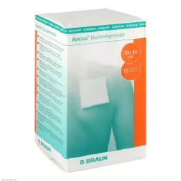 ASKINA Gauze compresses 10x10 cm non-sterile 12-ply, 100 pcs