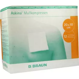ASKINA Gauze compresses 10x20 cm non-sterile 12-ply, 100 pcs
