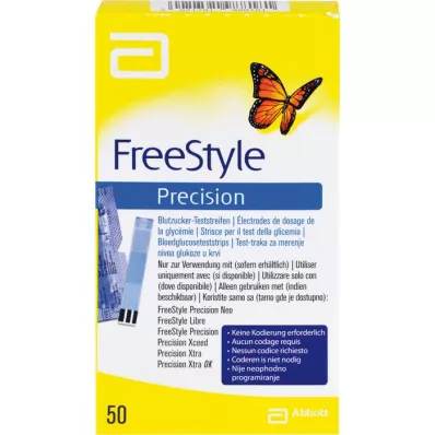 FREESTYLE Precision blood glucose test strips without coding, 50 pcs FREESTYLE Precision blood glucose test strips without coding, 50 pcs
