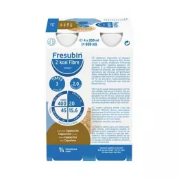 FRESUBIN 2 kcal fiber DRINK Cappuccino drinking bottle, 4X200 ml