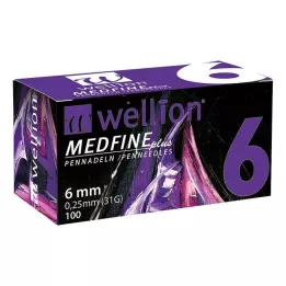 WELLION MEDFINE plus pen needles 6 mm, 100 pcs