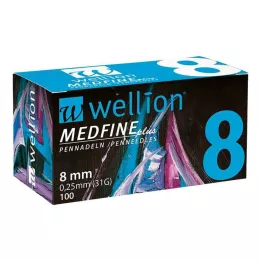 WELLION MEDFINE plus pen needles 8 mm, 100 pcs