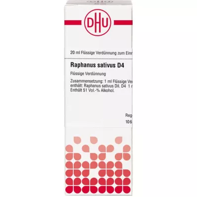 RAPHANUS SATIVUS D 4 Dilution, 20mL RAPHANUS SATIVUS D 4 Dilution, 20mL