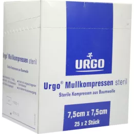 URGO MULLKOMPRESSEN 7.5x7.5 cm sterile, 25x2 pcs