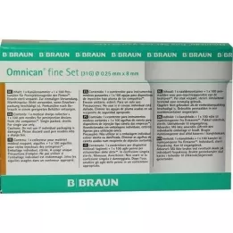 OMNICAN fine set pen cannula 0.25x8 mm a 100 pieces, 1 p