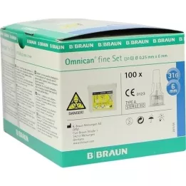 OMNICAN fine set pen cannula 0.25x6 mm a 100 pieces, 1 p