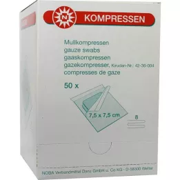 MULLKOMPRESSEN 7.5x7.5 cm sterile 8-fold, 50X2 pcs
