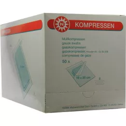 MULLKOMPRESSEN 10x20 cm sterile 8-fold, 50X2 pcs