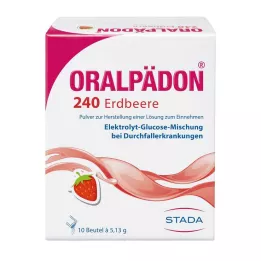 ORALPÄDON 240 Strawberry Btl. Powder, 10 pcs