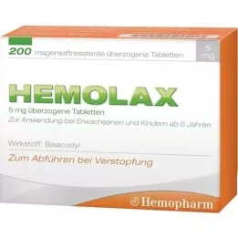 HEMOLAX 5 mg gastric juic resist. Excess tablets, 200 pcs