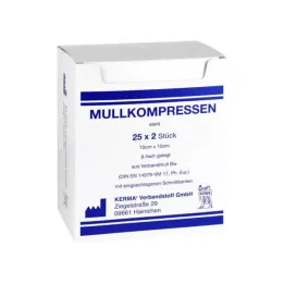 MULLKOMPRESSEN 10x10 cm sterile 8-fold BW, 25X2 pcs