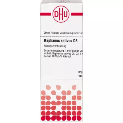 RAPHANUS SATIVUS D 3 Dilution, 20mL RAPHANUS SATIVUS D 3 Dilution, 20mL