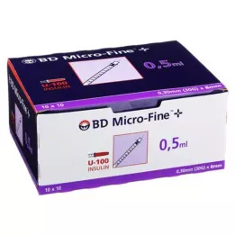 BD MICRO-FINE+ insulin syringe 0.5 ml U100 8 mm, 100X0.5 ml
