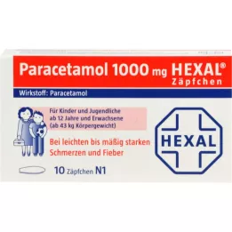PARACETAMOL 1,000 mg HEXAL suppositories, 10 pcs