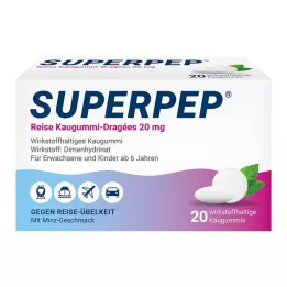 SUPERPEP Travel Chewing Gum Dragees 20 mg, 20 pcs