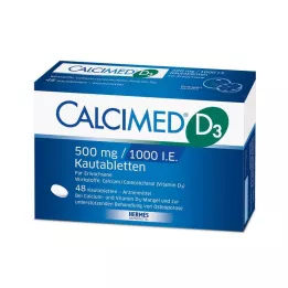 CALCIMED D3 500 mg/1000 IU chewable tablets, 48 pcs