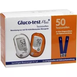 GLUCO TEST Plus Blutzuckerteststreifen, 50 St