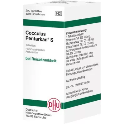 COCCULUS PENTARKAN S tablets, 200 pcs