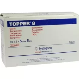 TOPPER 8 Komppr.5x5 cm sterile, 60x2 pcs